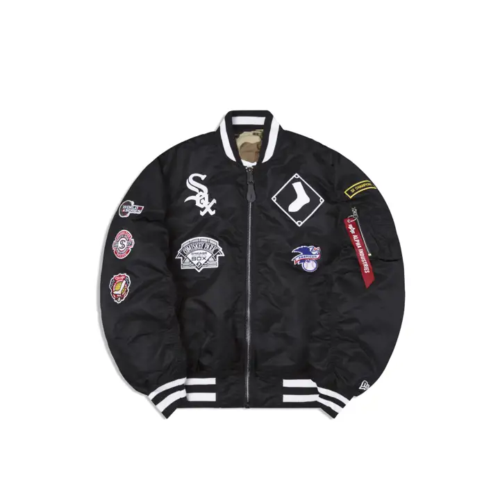 Blouson aviateur MLB ALPHA des White Sox de Chicago NOIR/CAMO
