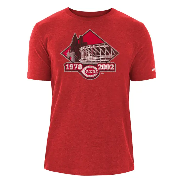 T-shirt mélange en coton NE Coop Patch MLB des Cincinnati Reds, rouge
