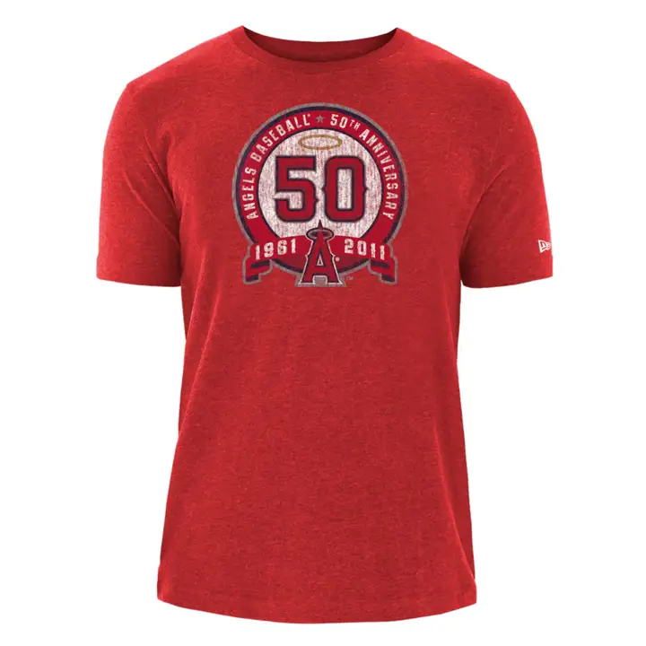 T-shirt Los Angeles Angels MLB NE Coop Patch Blend ROUGE