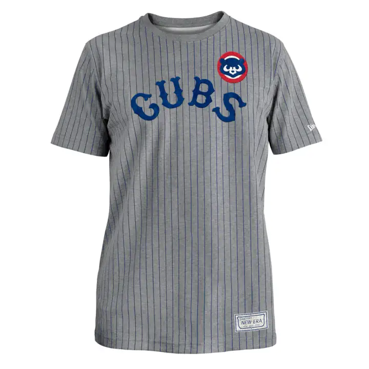Haut à col ras du cou rayé style rétro Chicago Cubs MLB NE II GRY