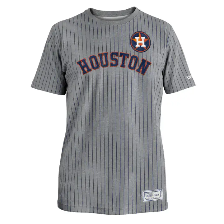 Haut Houston Astros MLB NE Throwback Pinstripe Crew II GRIS