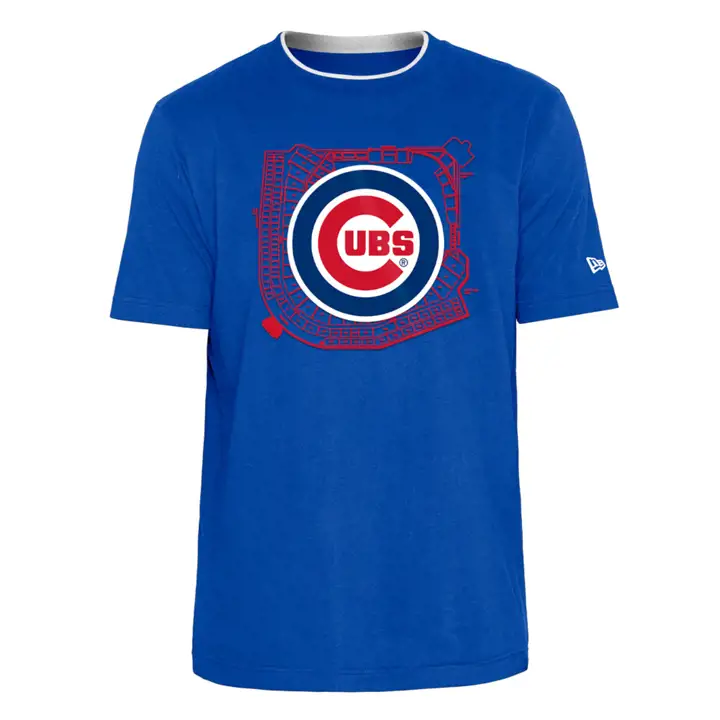 T-shirt imprimé stade Chicago Cubs MLB NE ROUGE/ROYAL