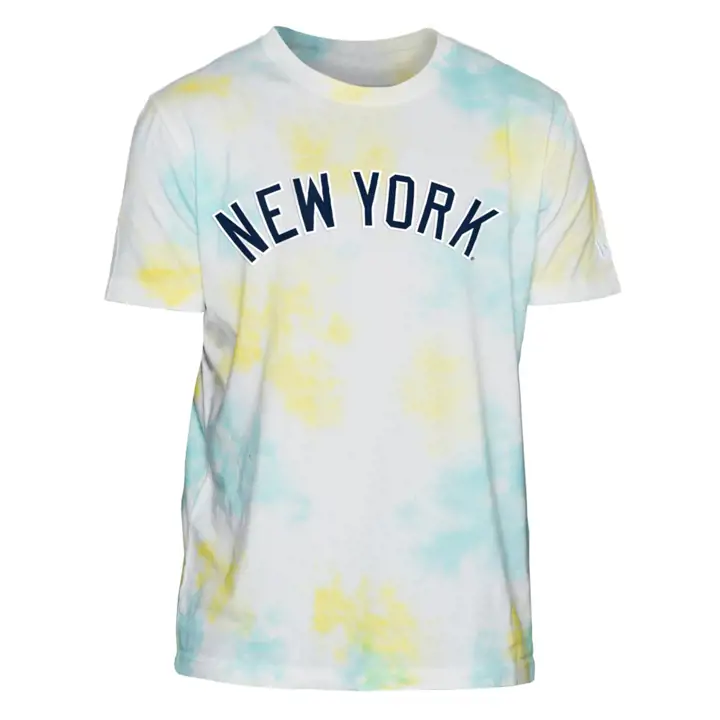T-shirt New York Yankees MLB NE Wordmark Ice Dye BLANC/AST