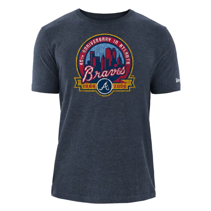 T-shirt mélangé Atlanta Braves MLB NE Coop Patch – BLEU MARINE