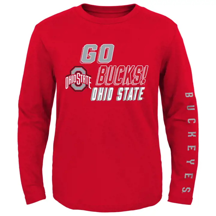 T-shirt Ohio State Buckeyes NCAA Champions pour enfant - Manches longues - Rouge