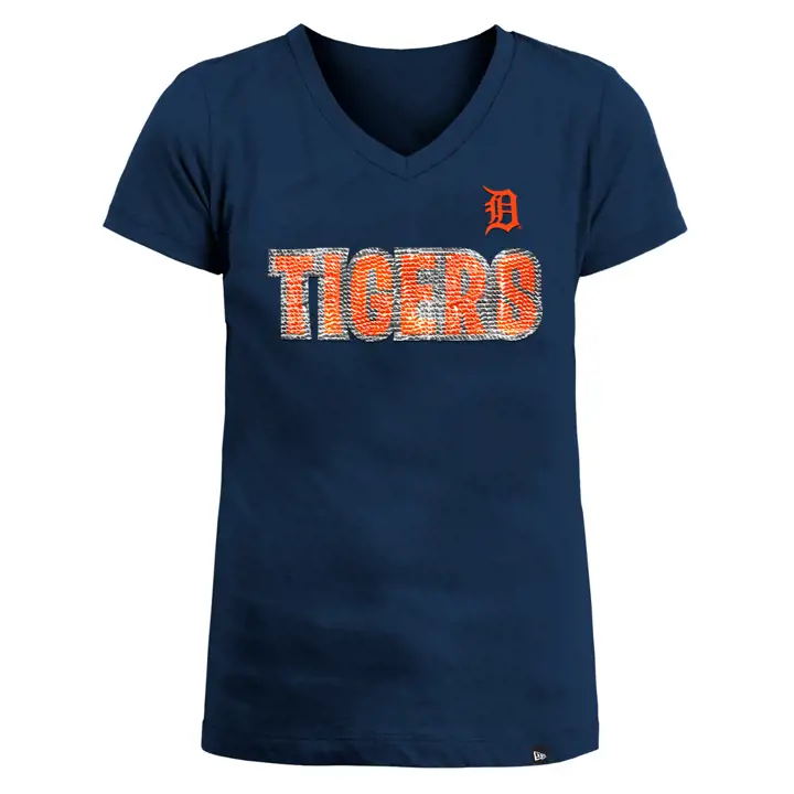 T-shirt à sequins réversibles Detroit Tigers MLB NE Fille 22 Marine