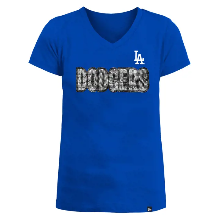 T-shirt à sequins réversibles Los Angeles Dodgers MLB NE pour filles 22 rbl