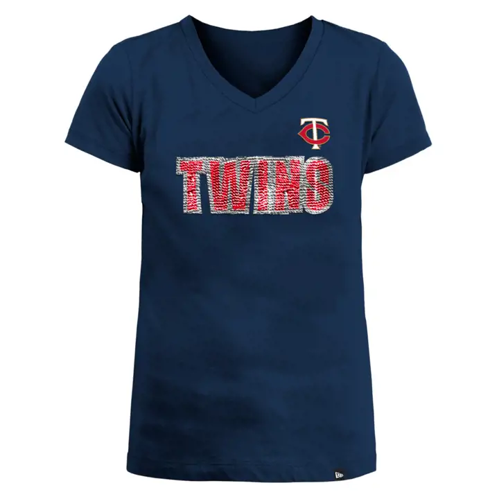 T-shirt à sequins réversibles Minnesota Twins MLB NE pour fille 22 marine