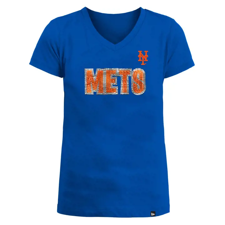 T-shirt à sequins réversibles New York Mets MLB NE pour filles 22 rbl