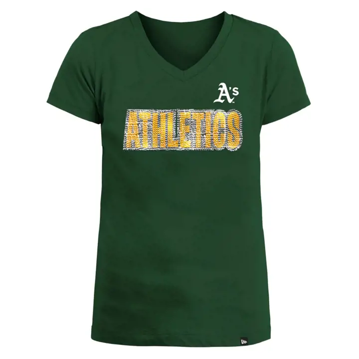 T-shirt Oakland Athletics MLB Fille à Sequins Réversibles 22 Vert