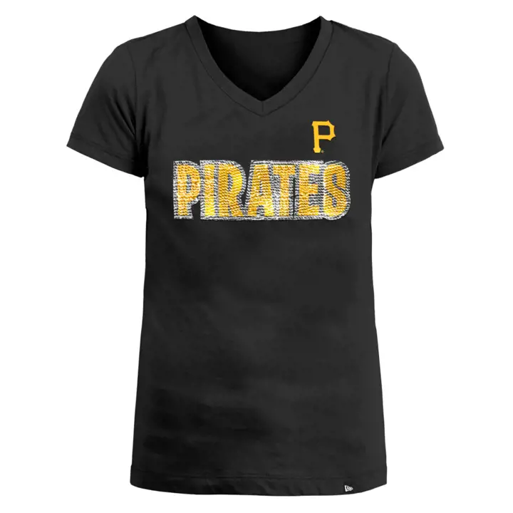 T-shirt à sequins réversibles Pittsburgh Pirates MLB NE pour filles 22 ans noir