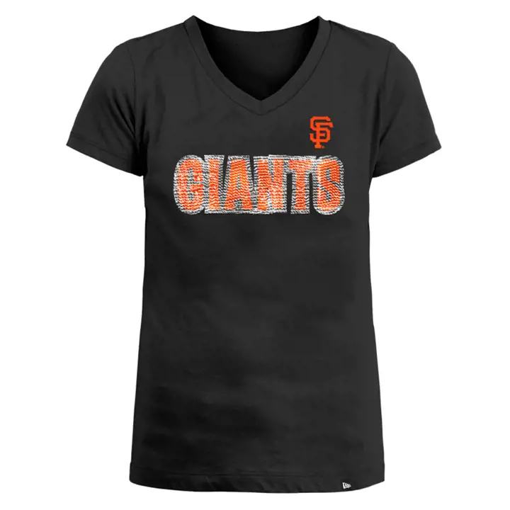 T-shirt à sequins réversibles MLB Giants de San Francisco pour filles 22 noir