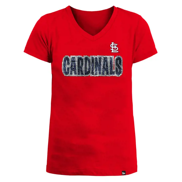 T-shirt à sequins réversibles pour filles St. Louis Cardinals MLB NE 22 Rouge