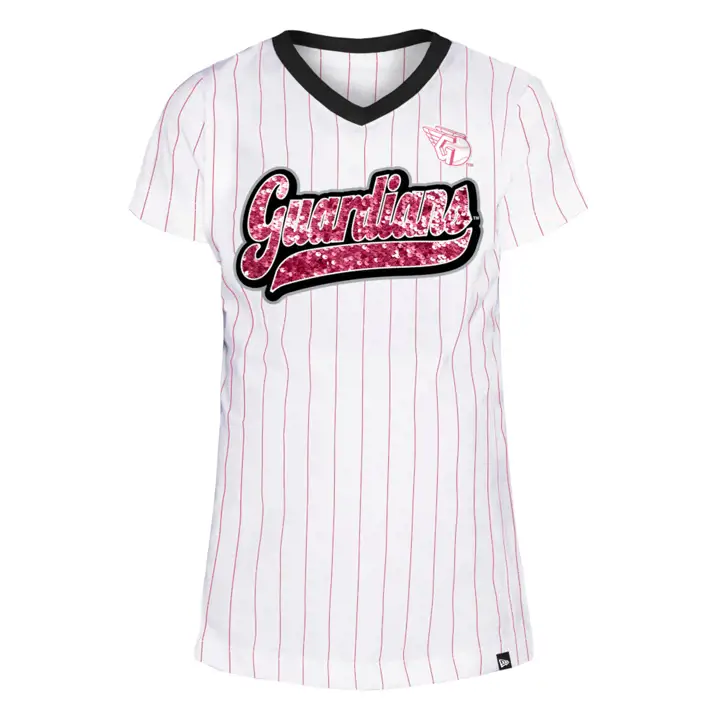 T-shirt rayé à sequins pour filles MLB des Cleveland Guardians 22