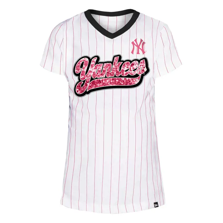 T-shirt à paillettes rayé pour filles New York Yankees MLB NE 22 pn