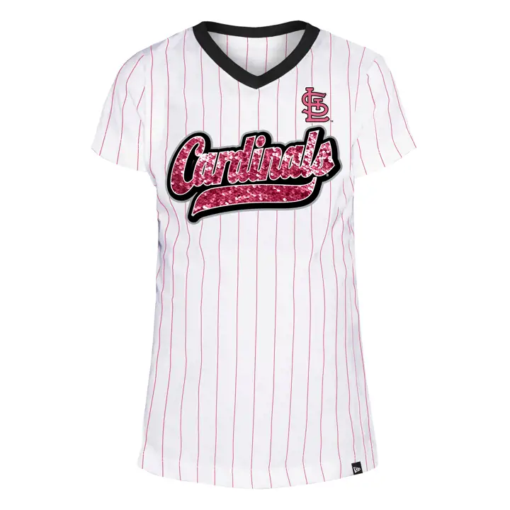T-shirt à rayures pailleté St. Louis Cardinals MLB NE pour filles 22