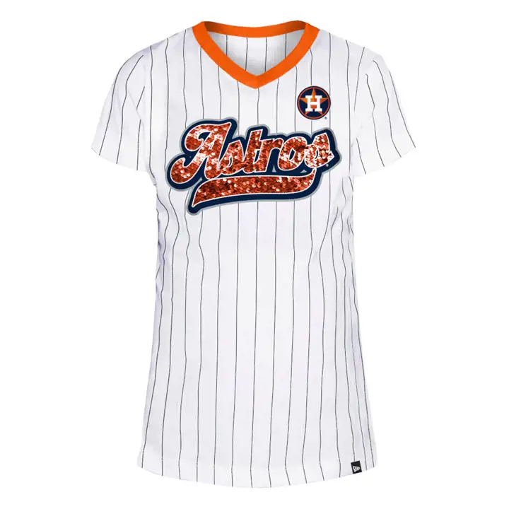 T-shirt rayé à sequins Houston Astros MLB NE pour fille 22 ans Marine