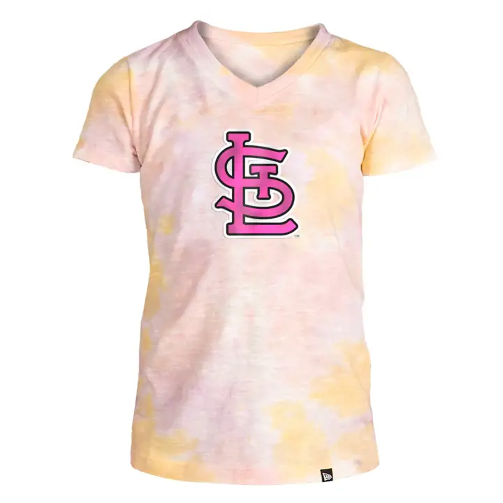 T-shirt tie-dye NE pour jeunes filles des Cardinals de St. Louis MLB, 22, rose