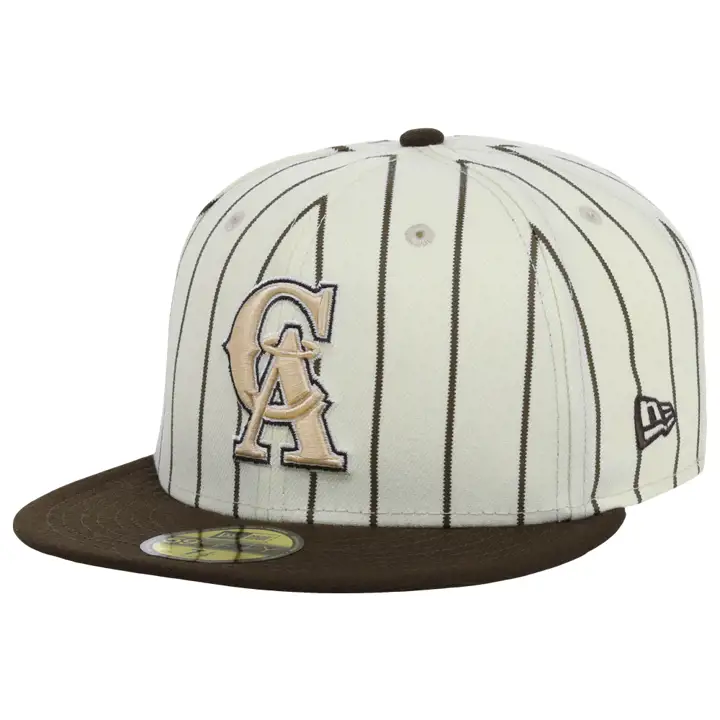 CALIFORNIA ANGELS MLB RAYURES MARRON FINES 59FIFTY 35TH ANN gris/b