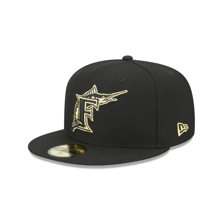 CASQUETTE 59FIFTY MLB FLORIDA MARLINS MÉTALLISÉE ANTI-UV noire/MT GLD