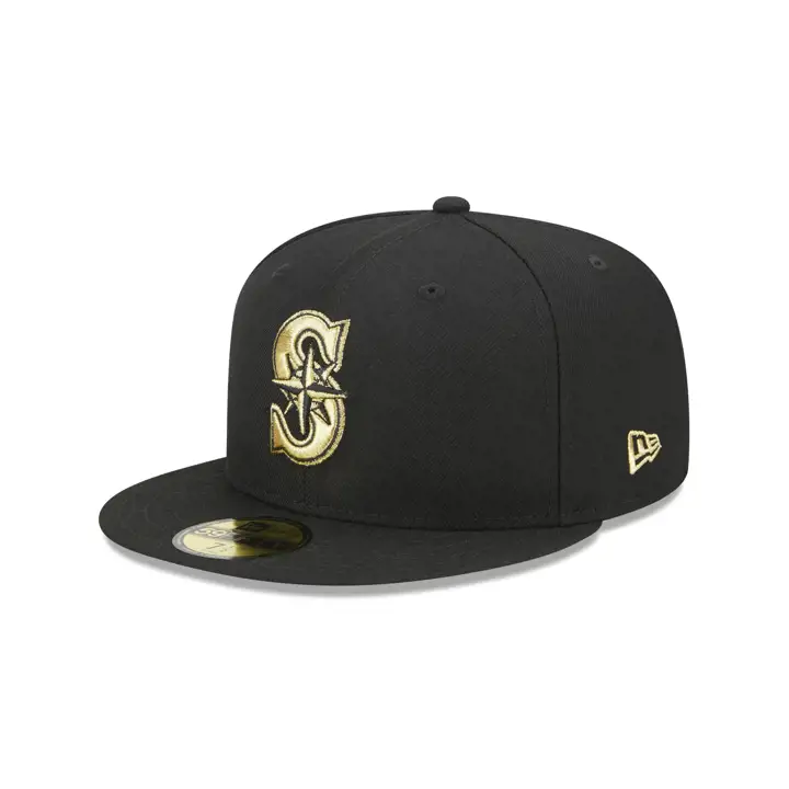 CASQUETTE MLB 59FIFTY SEATTLE MARINERS MÉTALLISÉE ANTI-UV noire/or métallisé