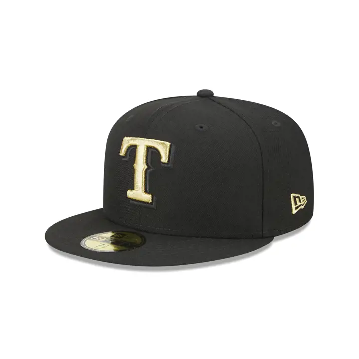 CASQUETTE 59FIFTY MLB UV MÉTALLIQUE TEXAS RANGERS noir/MT DORÉ