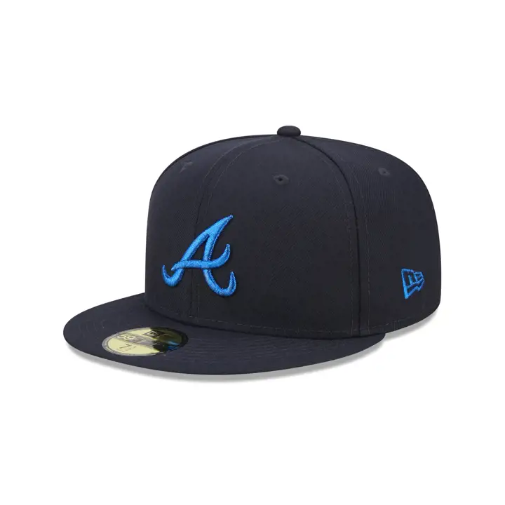 CASQUETTE AJUSTÉE 59FIFTY MLB METALLIQUE UV ATLANTA BRAVES MARINE/METALLIQUE