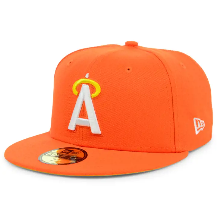 CALIFORNIA ANGELS MLB COULEUR UV 59FIFTY CANDY CORN ASG 1989 o