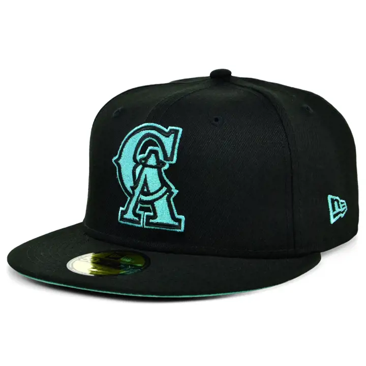 CALIFORNIA ANGELS MLB COULEUR UV 59FIFTY NOI/MENTHE 35ÈME ANNIV noi