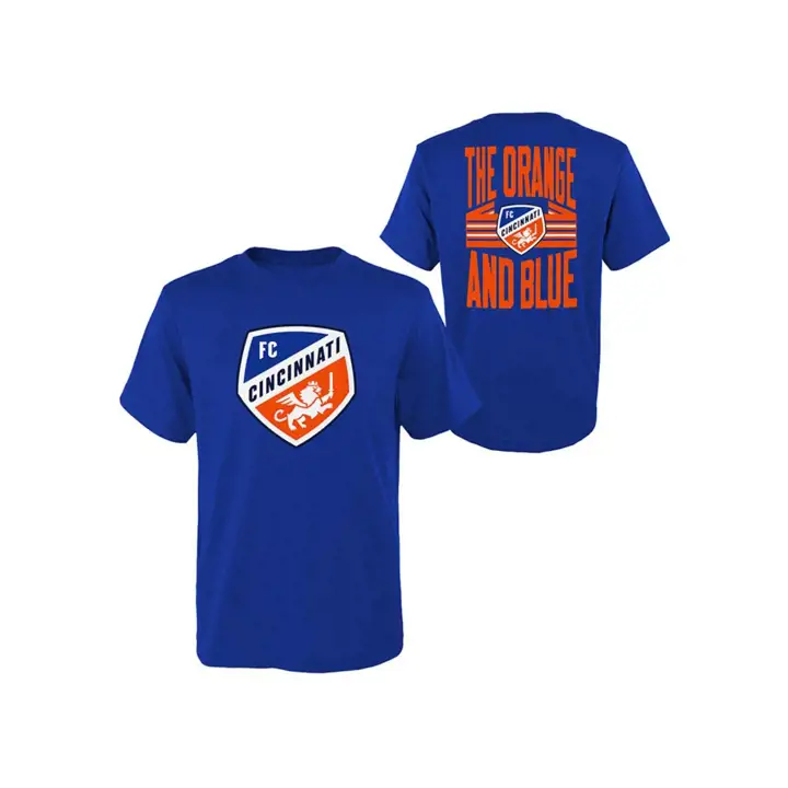 T-shirt enfant bleu FC Cincinnati MLS Slogan au dos
