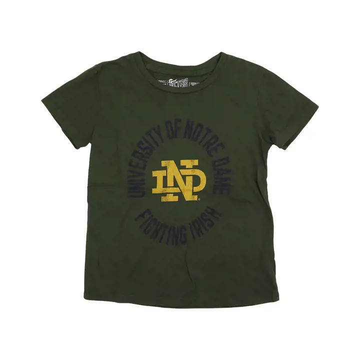 T-shirt vintage NCAA pour filles Notre Dame Fighting Irish vert