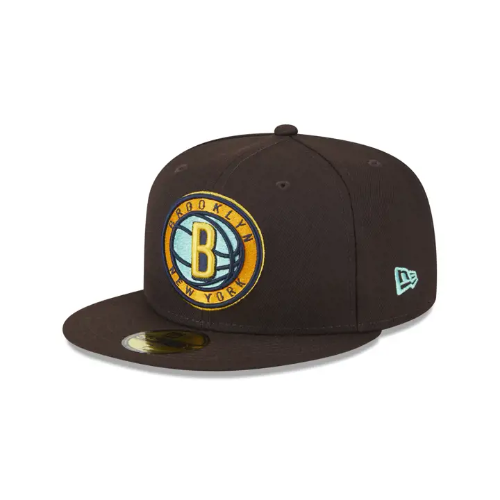 Brooklyn Nets NBA Burnt Wood 59FIFTY marron/marron/orange