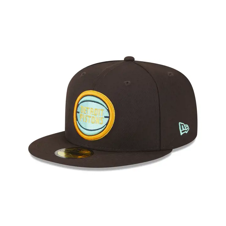 Casquette 59FIFTY Detroit Pistons NBA Burnt Wood marron/marron/orange