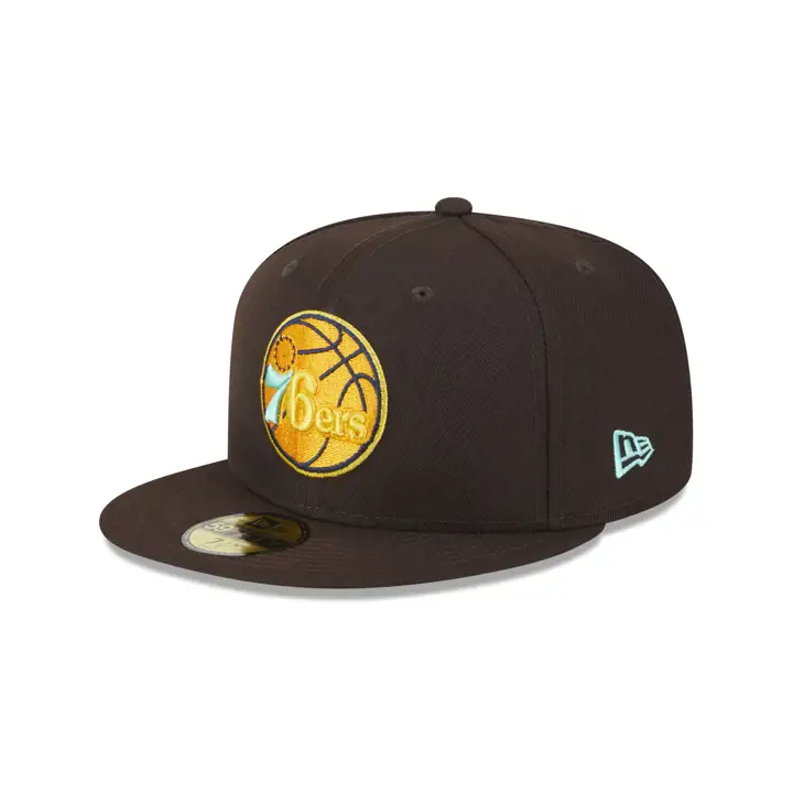 Casquette Philadelphia 76ers NBA Burnt Wood 59FIFTY marron/marron/orange