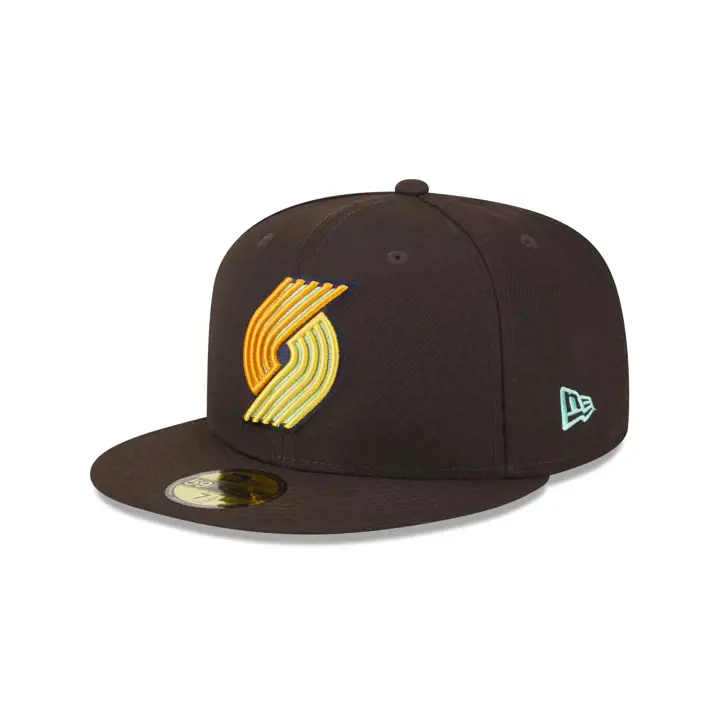 Portland Trail Blazers NBA Burnt Wood 59FIFTY marron/marron/orange