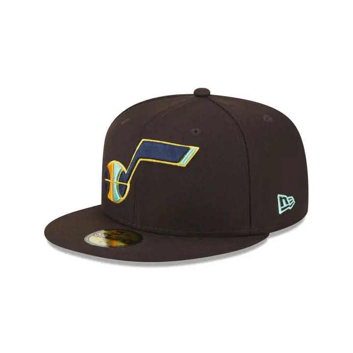 Utah Jazz NBA Burnt Wood 59FIFTY marron/marron/orange