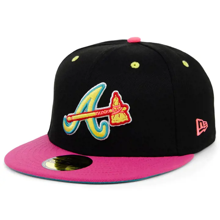 Casquette 59FIFTY MLB Atlanta Braves Night Sky noire/rose/bleue