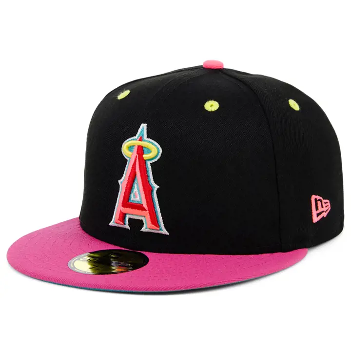 Anaheim Angels MLB Night Sky 59FIFTY blk/pnk/lbl