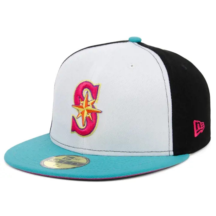 Seattle Mariners MLB Sugar Skull Pinwheel 59FIFTY blc/blc/pn