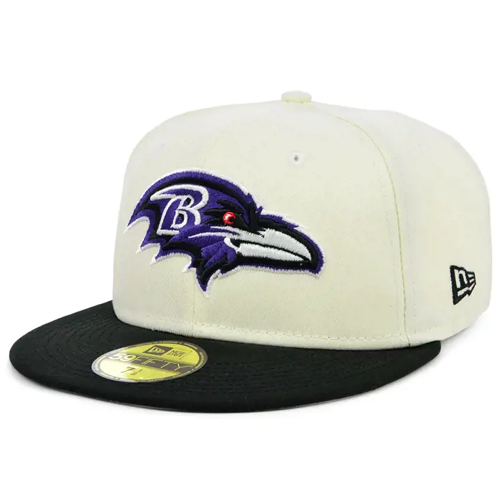 Baltimore Ravens NFL Chrome TC 59FIFTY IVO/BLK