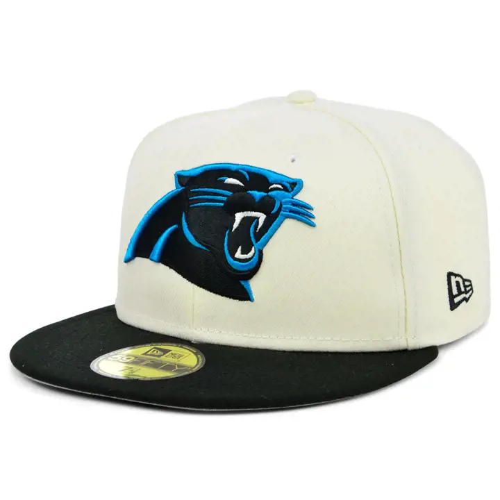 Carolina Panthers NFL Chrome TC 59FIFTY IVO/BLK