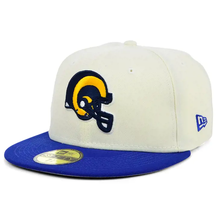 Casquette Los Angeles Rams NFL Chrome TC 59FIFTY Classics Ivoire/Bleu Royal
