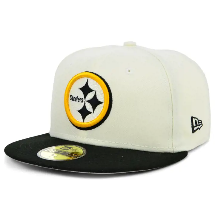Casquette NFL Chrome TC 59FIFTY Pittsburgh Steelers IVO/BLK