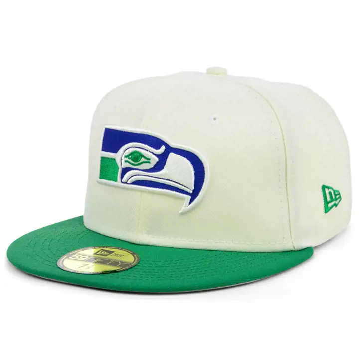 Seattle Seahawks NFL Chrome TC 59FIFTY Classics Ivoire/Vert