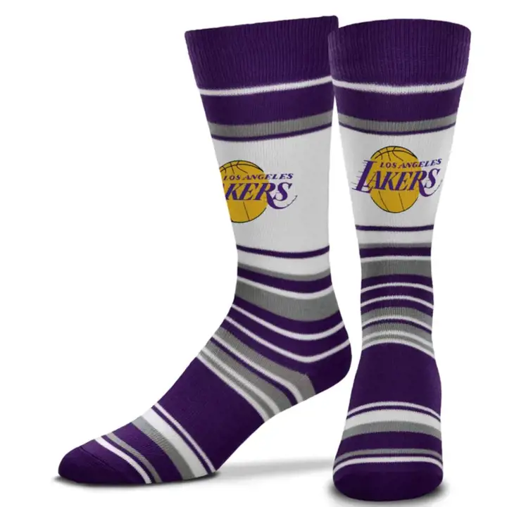 Chaussettes de sport rayées Los Angeles Lakers pour pieds nus