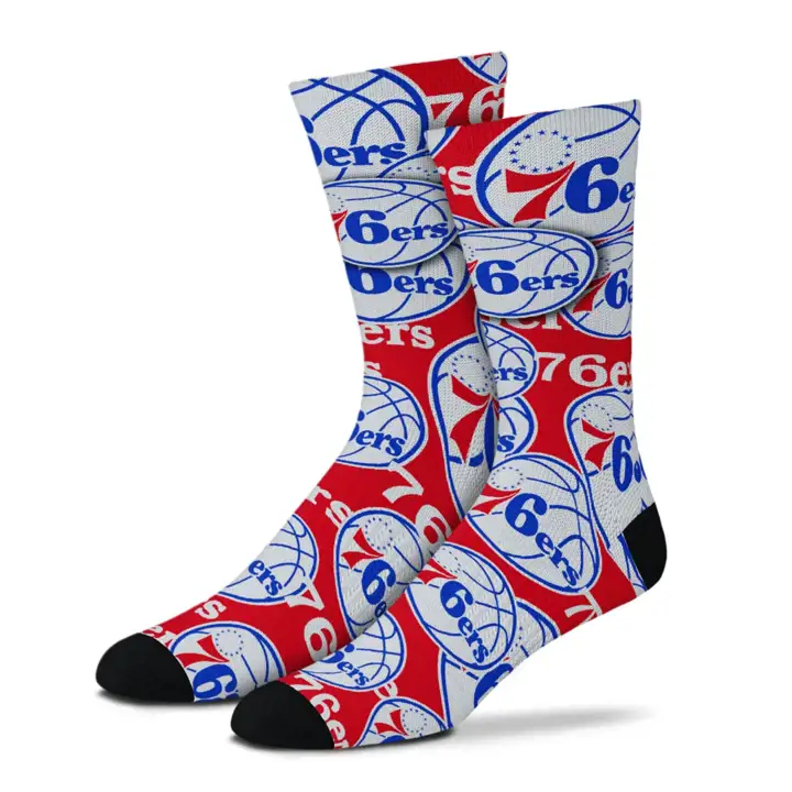 Philadelphia 76ers YTH Montage Crew For Bare Feet ast