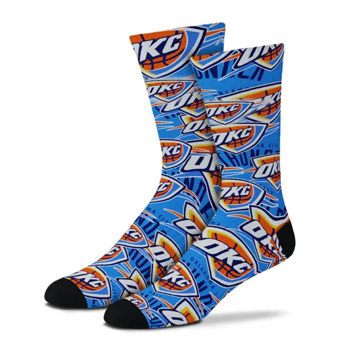 Oklahoma City Thunder Enfants Montage Crew Chaussettes par For Bare Feet ast