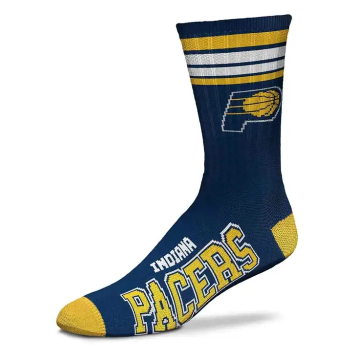 Indiana Pacers YTH 4 Stripe Deuce Crew For Bare Feet ast