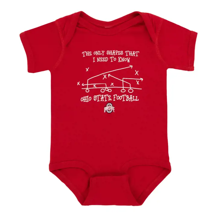 Grenouillère rouge Ohio State Buckeyes NCAA pour bébés avec motifs Xs et Os