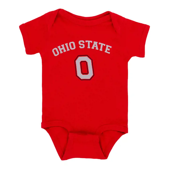 Grenouillère rouge avec logo des Buckeyes de l'Ohio State NCAA pour nouveau-né